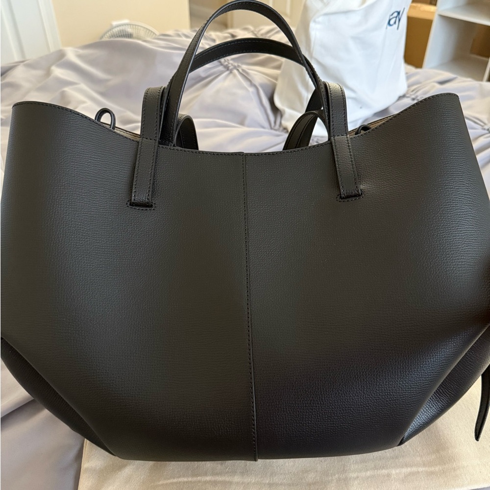 Polène Black Leather Tote Bag - Picture 4 of 12